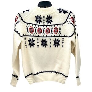 JCPENNEY Vintage 1970s Acrylic knit Winter Snowflake Pullover Sweater, Size M